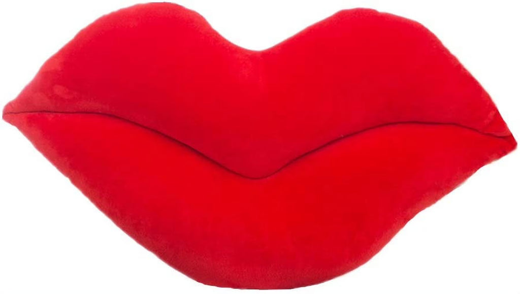 Hot Pink 1 Lip Shape Throw Pillows Cushion Girls Toy ,Gift Soft Velvet Decorative Reversible 23.6'' X 13.6''