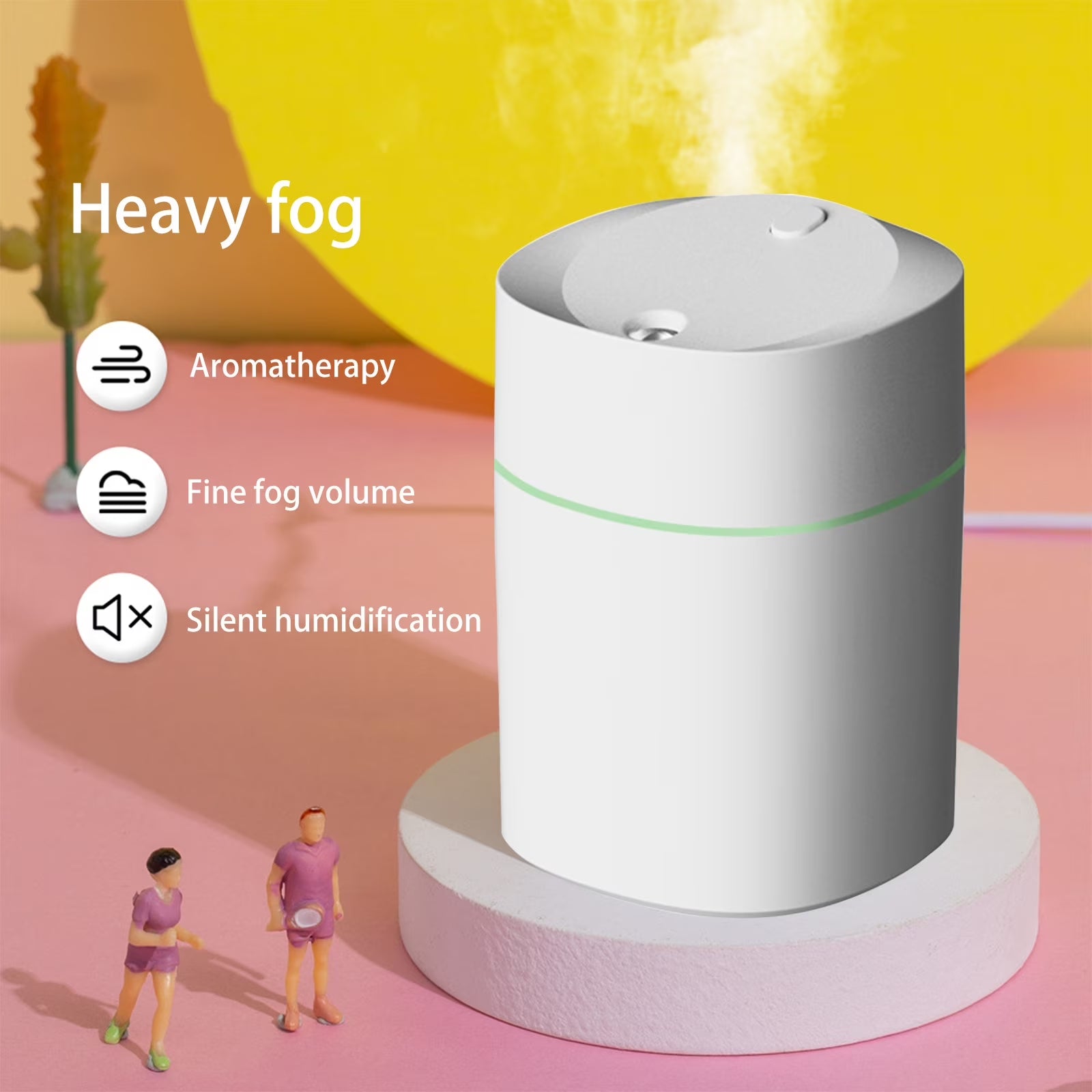 2023 Promotion on Sale, Portable Desk Humidifier, Cool Mist Humidifier, Small Humidifier for Home Bedroom Office, Plants, Colorful Night Light Function