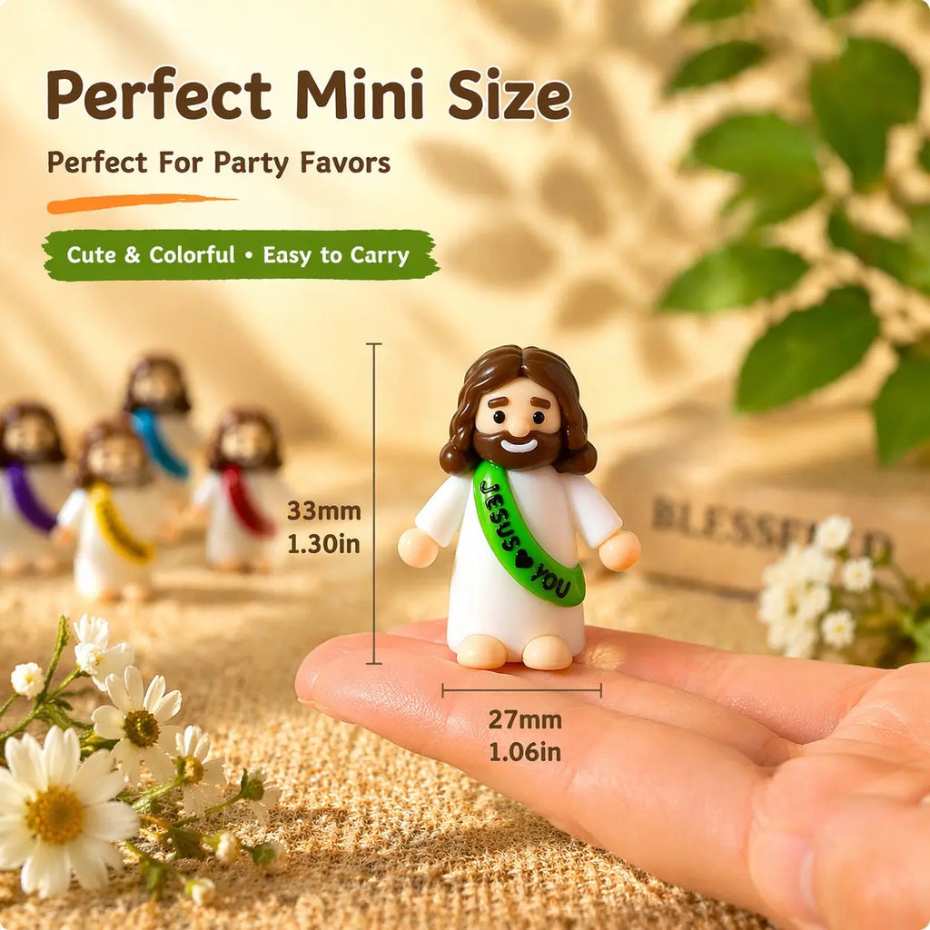 30PCS Little Jesus Figures, Mini Jesus Figurines in Bulk, Multicolor Tiny Jesus Figures, Miniature Figurines to Hide and Seek Religious Gifts for Easter Egg Stuffers (30PC)