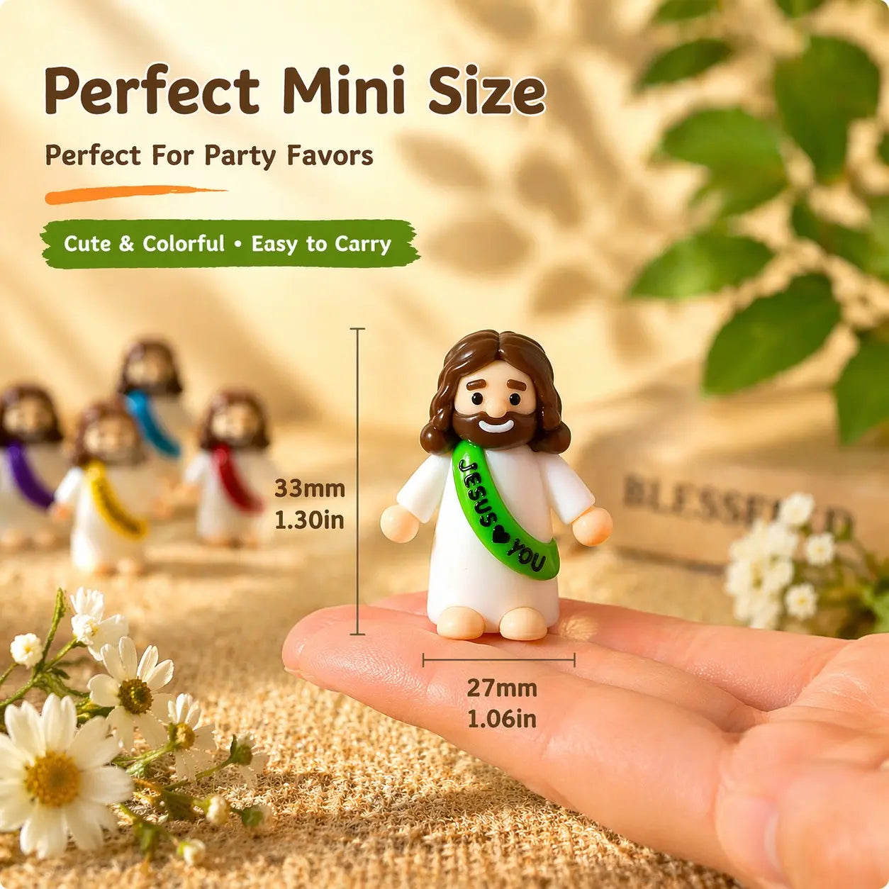 30PCS Little Jesus Figures, Mini Jesus Figurines in Bulk, Multicolor Tiny Jesus Figures, Miniature Figurines to Hide and Seek Religious Gifts for Easter Egg Stuffers (30PC)
