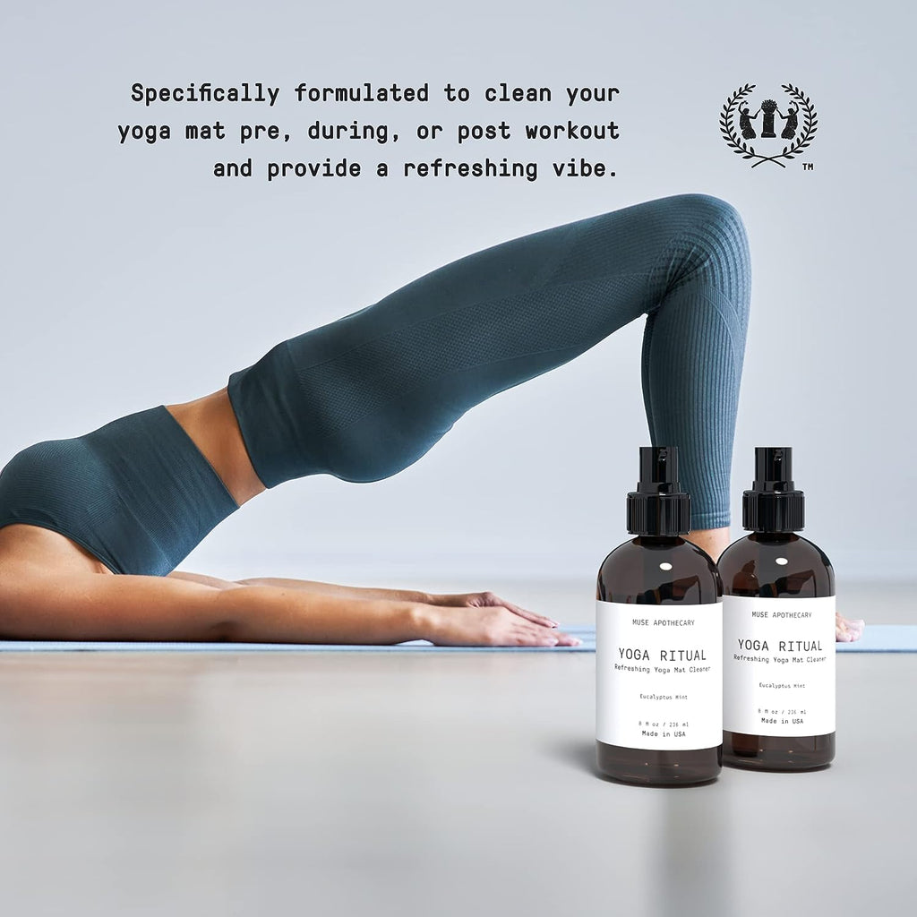 Yoga Ritual - Aromatic and Refreshing Yoga Mat Cleaner, 8 Oz, Infused with Essential Oils - Eucalyptus Mint, 2 Pack