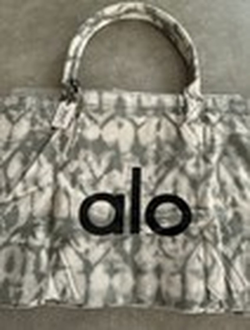 YOGA Gray Tie Dye Large Canvas Tote Bag Gym Travel Carry-On