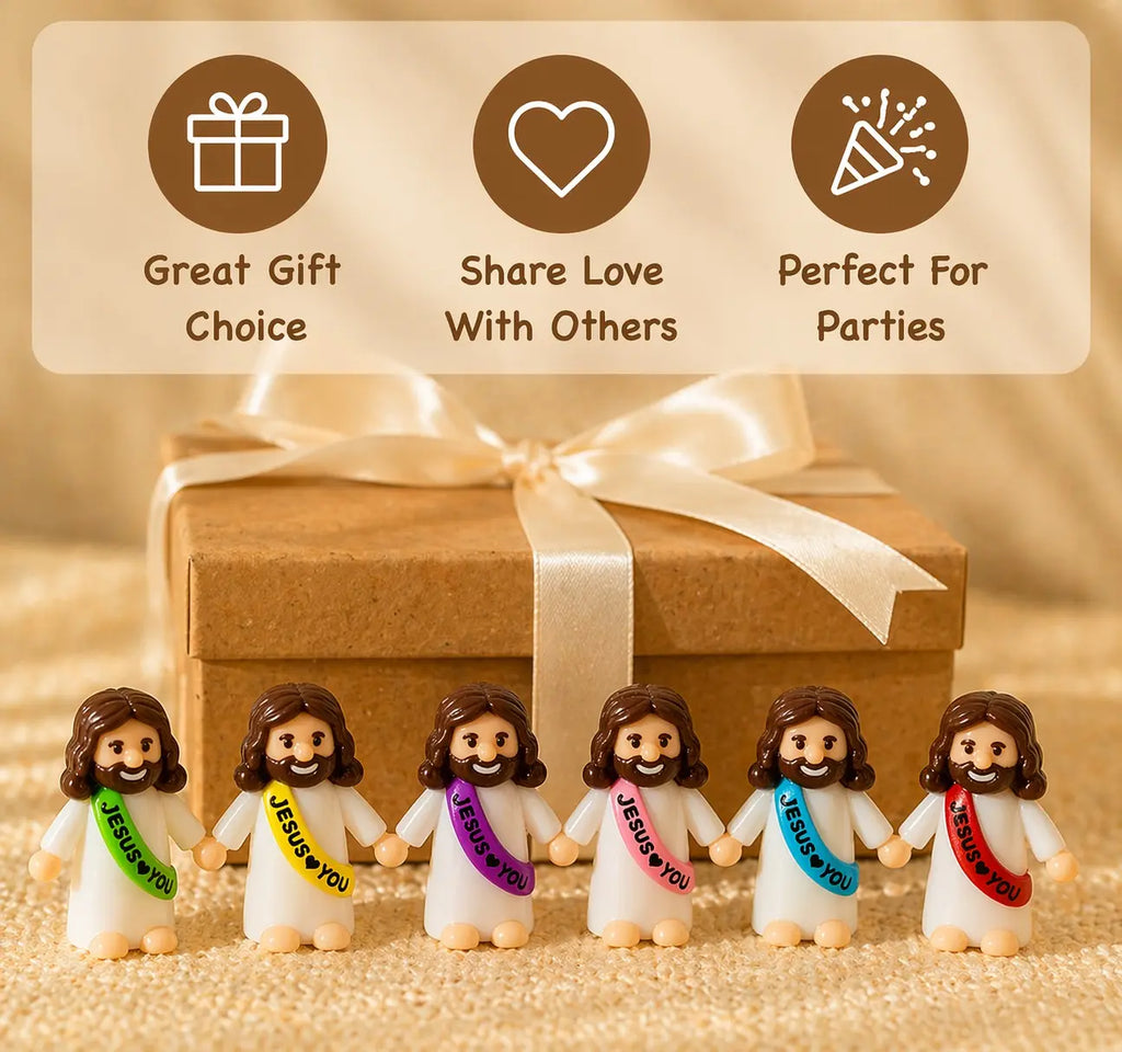 30PCS Little Jesus Figures, Mini Jesus Figurines in Bulk, Multicolor Tiny Jesus Figures, Miniature Figurines to Hide and Seek Religious Gifts for Easter Egg Stuffers (30PC)