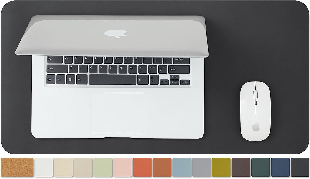Compact Cork Desk Mat - Small Dual-Sided Desk Pad for Office and Home - Desk Organization and Accessories - Ideal for Large Mouse Pad and Small Desk Mats on Top of Desks(Black,60Cmx 30Cm)