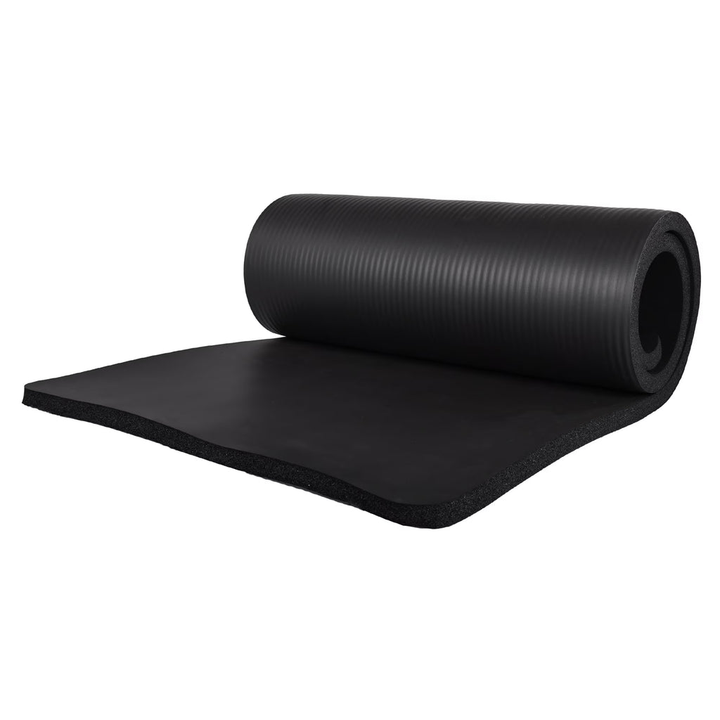 Fitness 7 Pc Yoga Set W/ Mat, Stretch Strap, & Knee Pad, Black