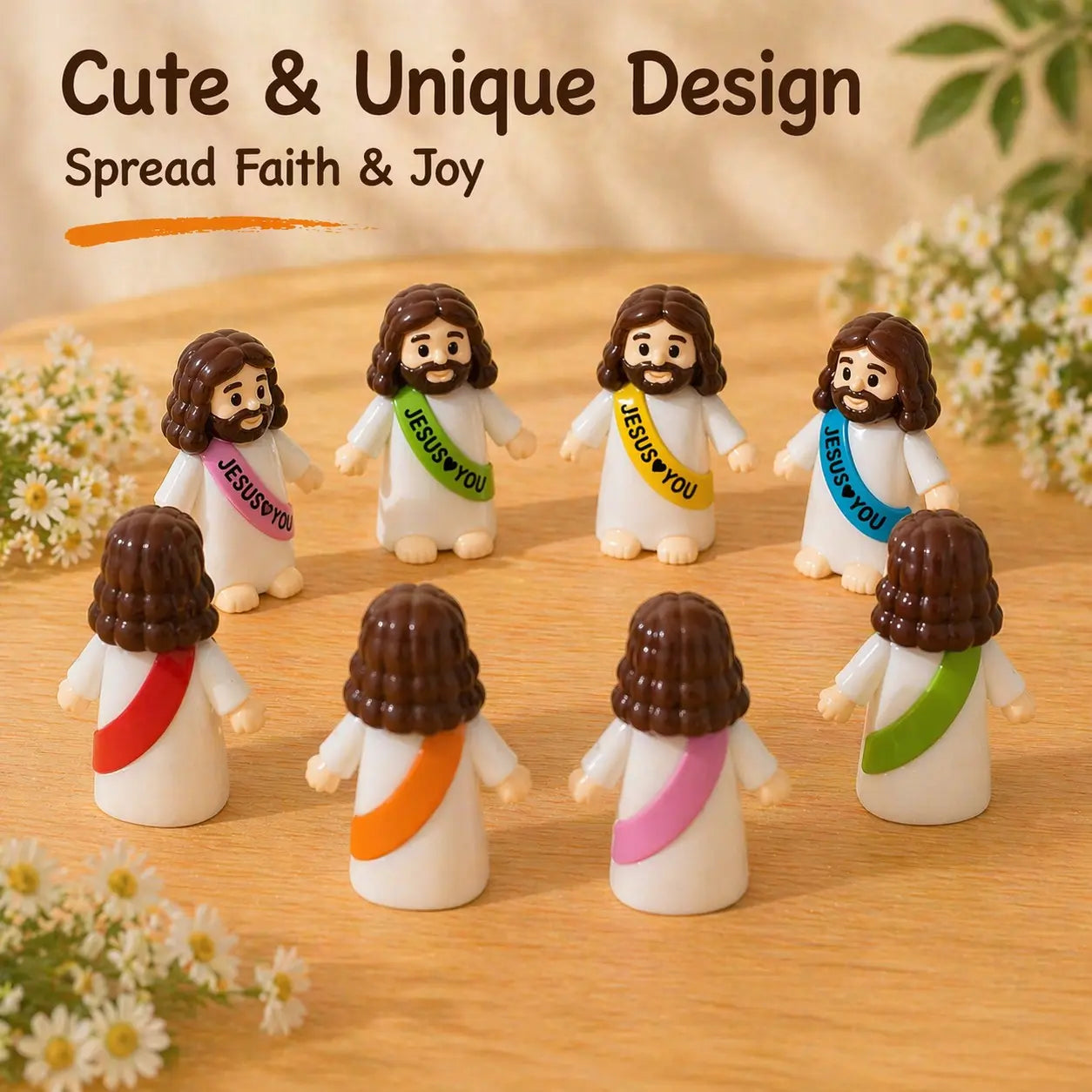 30PCS Little Jesus Figures, Mini Jesus Figurines in Bulk, Multicolor Tiny Jesus Figures, Miniature Figurines to Hide and Seek Religious Gifts for Easter Egg Stuffers (30PC)