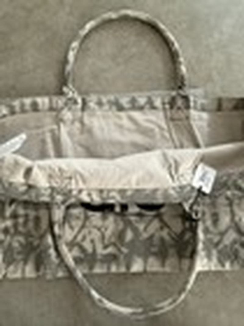 YOGA Gray Tie Dye Large Canvas Tote Bag Gym Travel Carry-On