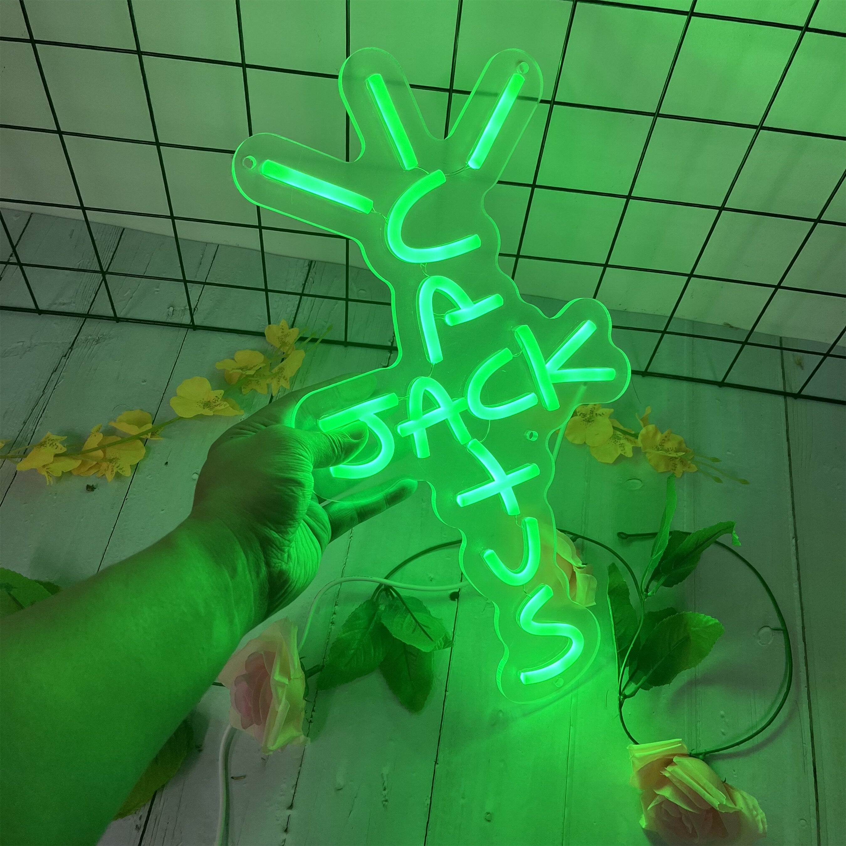 Cactus Neon Sign: LED Light for Bedroom Decor